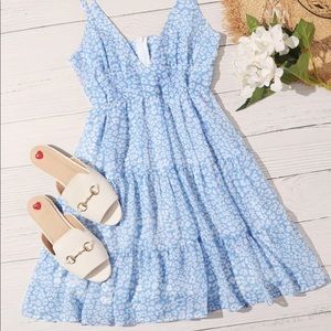 NWOT Blue Flounce Sundress